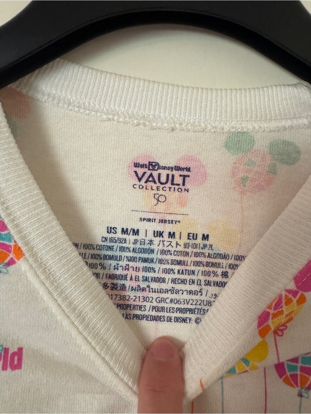 Walt Disney World White Multicolor Mickey Balloon Spirit Jersey - Picture 5 of 10
